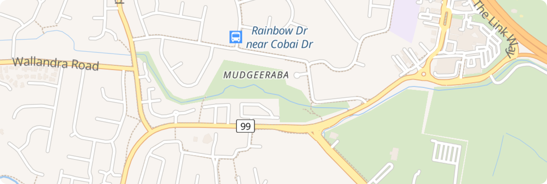 Wider map of the Mudgeeraba area around our office